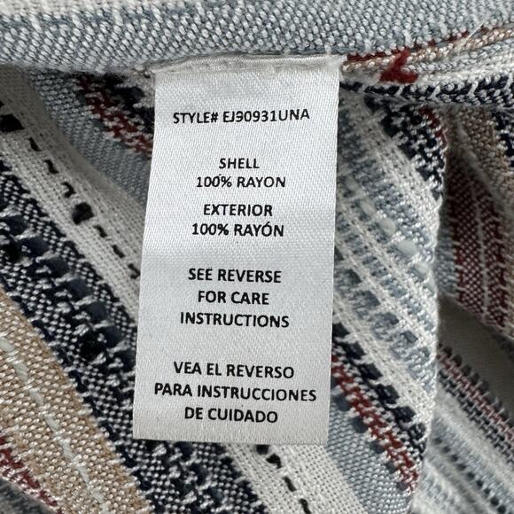 altard state Cardigan Womens L Brown Striped Open Front Woven Boho Western - Picture 11 of 12